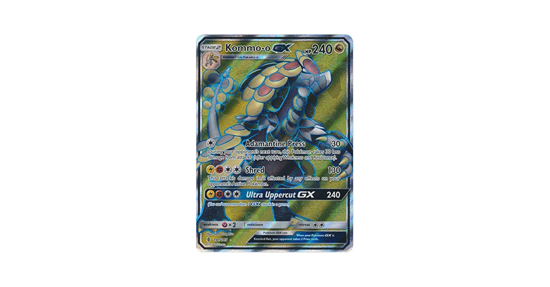 Amazon.com: Pokemon - Kommo-o GX - 141/145 - Full Art Ultra