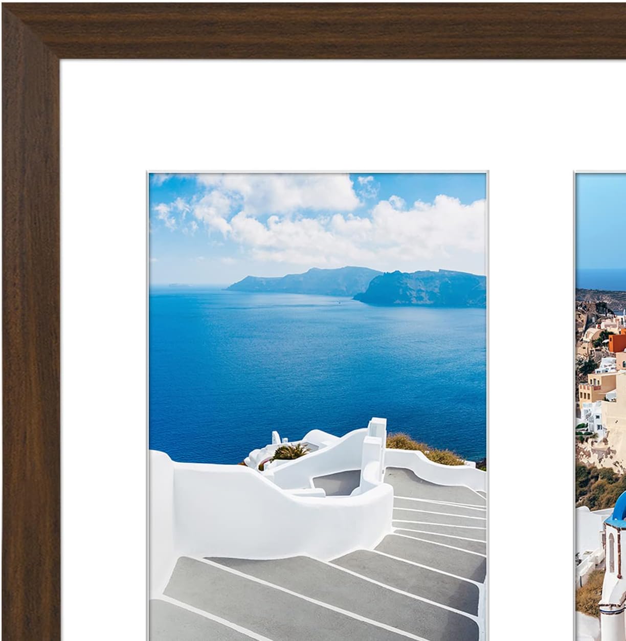 Americanflat 5x7 Double Picture Frame with Shatter-Resistant Glass - Fits Two 5x7 Photos or Use as One 11x14 Picture Frame - Signature Collection - Collage Frames for Wall Display - Walnut