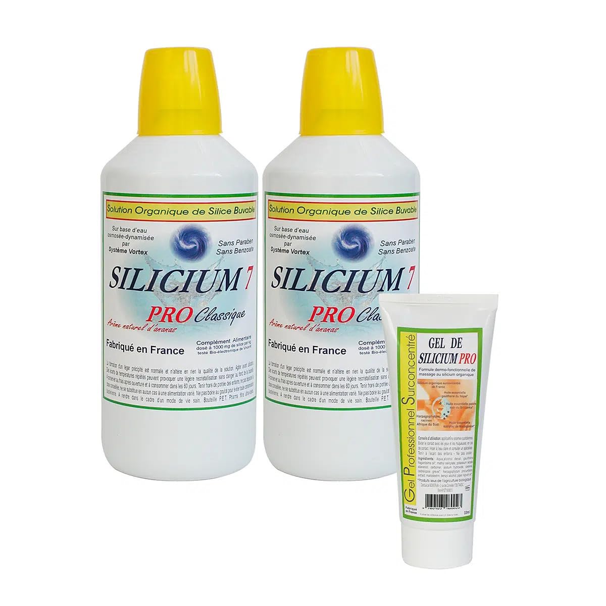 Bio Morvan Silicium 7 Pro Complément Alimentaire, Confort Articulaire et Souplesse, Liquide et Gel, 2L + 1 gel 50ml, Silicium Organique, Harpagophytum, Cure 2 mois