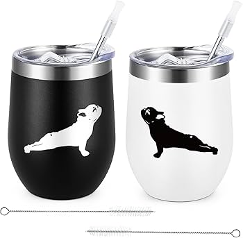 Best French Bulldog Dad Ever, Dog Parent Themed, Groovy Retro Wavy Text Merch Gift Mint 12oz Wine Tumbler