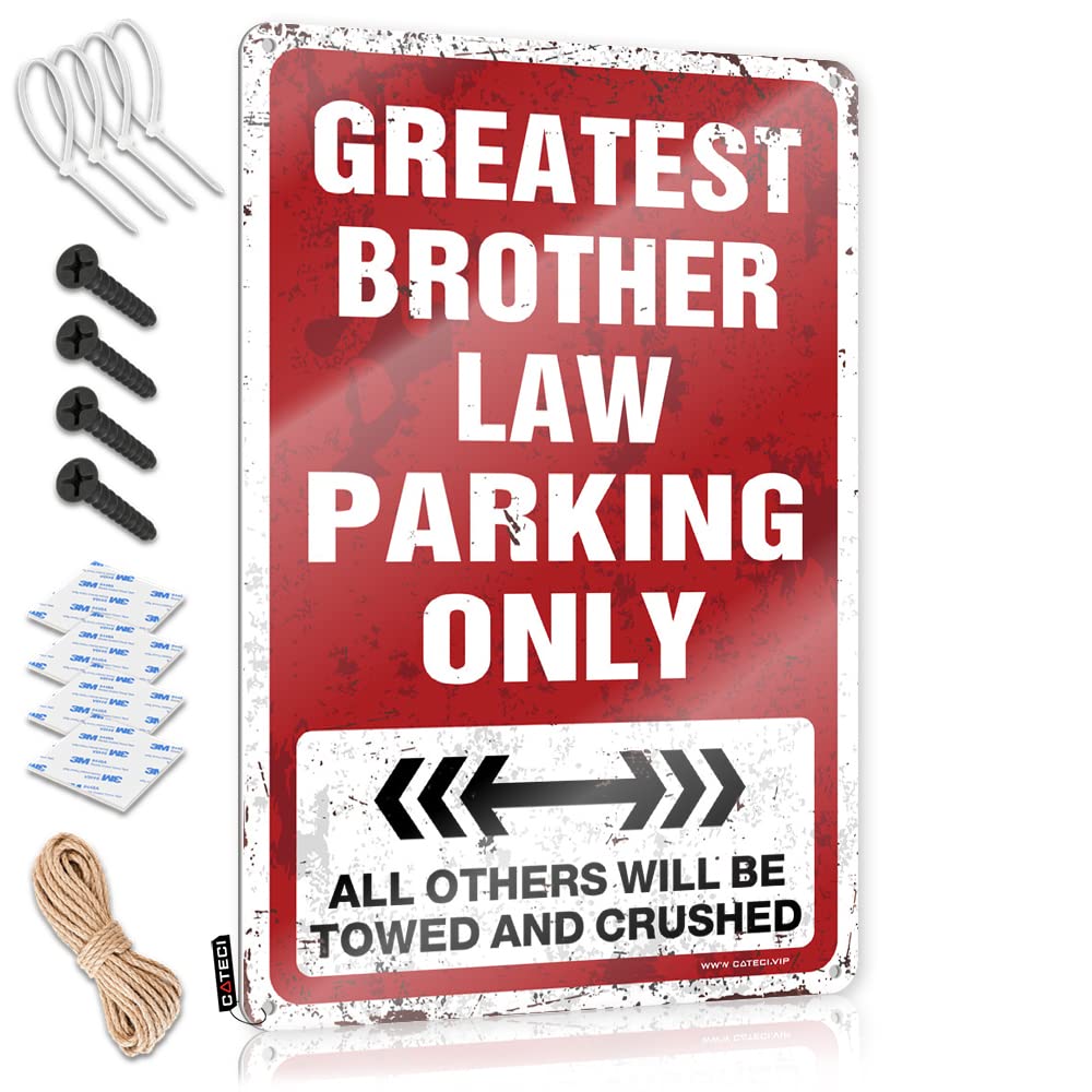 KRAZMURONGD Tin Metal Bar Signs Greatest Brother Law Parking Only Tin Sign Beer Decorations For Man Cave Funny Sogns