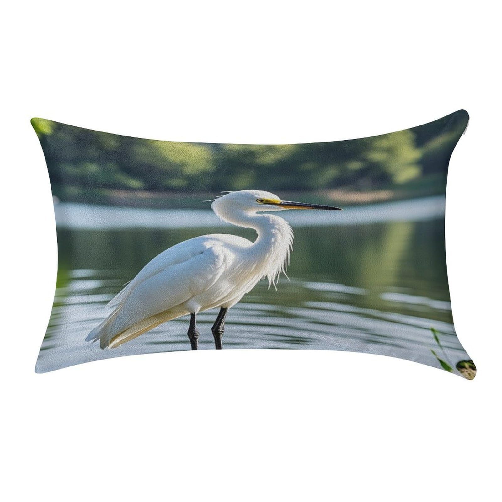 FekiLoot Heron Pillowcase Velvet Throw Pillow Cover Soft Lumbar Pillow Shells Rectangle Cushion Cases with Zipper Luxury Cozy Pillows Shams for All Seasons 12 X 20 in