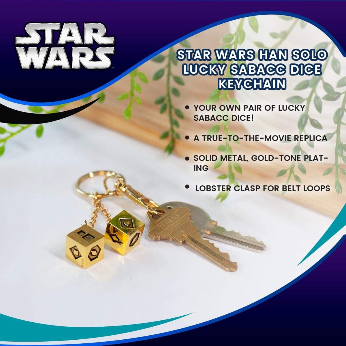 STAR WARS Han Solo Lucky Sabacc Dice Keychain