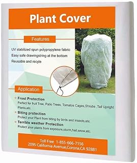 Agfabric Plant Covers Freeze Protection Frost Cover H34''xW28''， 0.95oz Winter Tree Cover Plant Covers for Cold Weather
