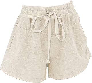 Ladies Lace-Up Casual Pocket Shorts Soft Comfy Activewear Lounge Shorts Sweat Shorts Casual Summer Comfy