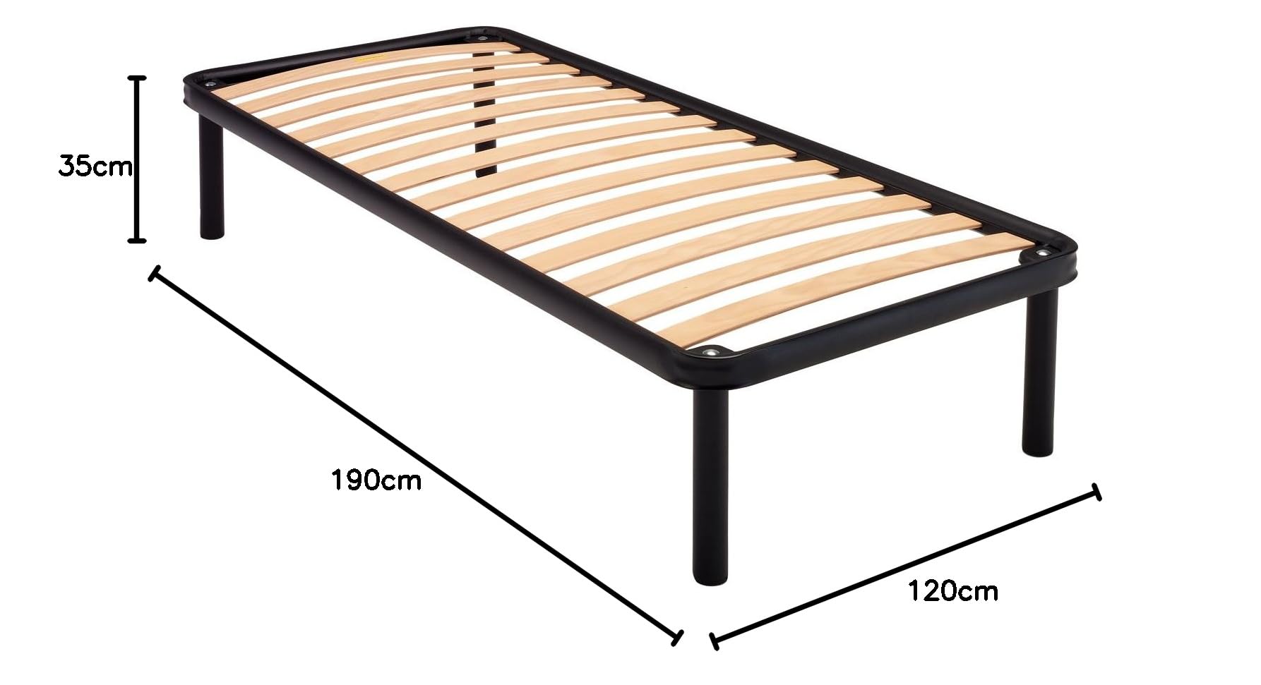 Bed Store SISTEMI RIPOSO Rete a Doghe Strette per Letto 80x185 Ortopedica Resistente in Legno di Betulla con 4 Piedi H30