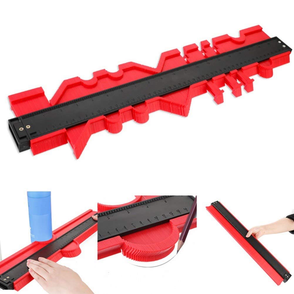 Replicatore di Contorno, duplicatore di marcatura dei contatori di Profili in plastica, Modello di tracciamento di Forme Irregolari, per Tubi, Falegname (Color : Red, Size : 50cm)