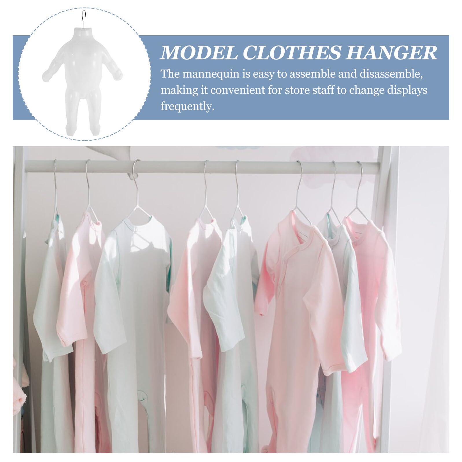 Hemobllo Mannequin Portable et Pratique Garçon et Filles Blanc ou Couture en Plastique Bras et Jambes Présentation en Vitrine pour Vitrine Magasins de Vêtements
