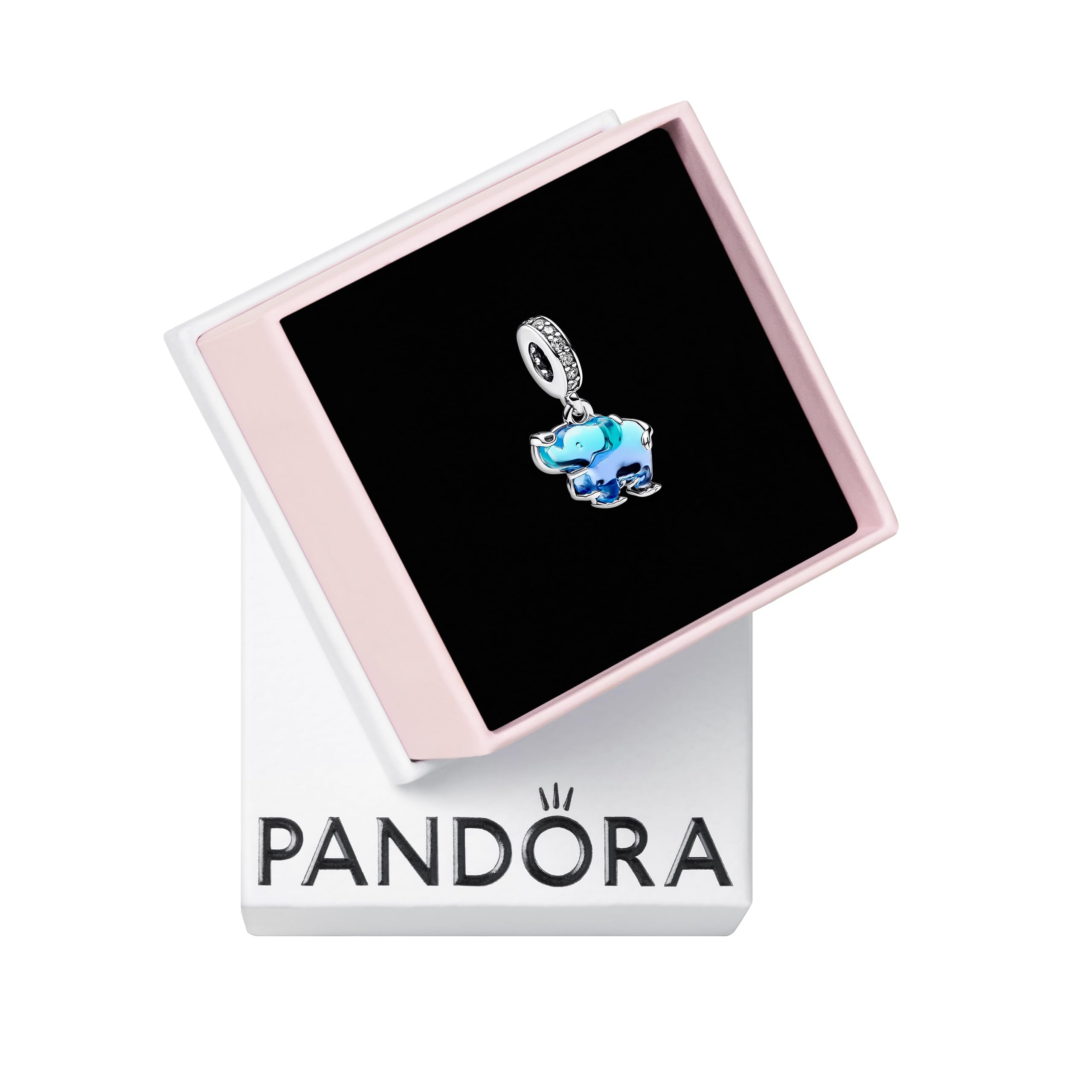 Pandora Blue Murano Glass Elephant Dangle Charm- No Box