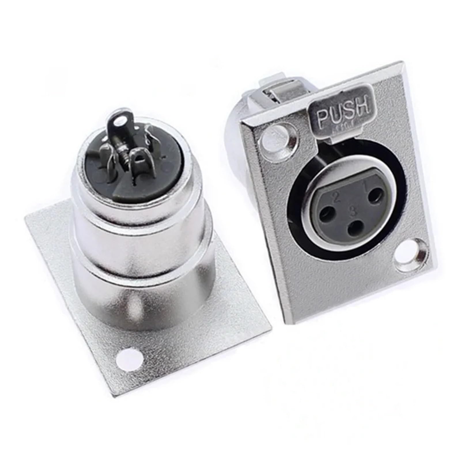 GUYTRM Gniazdo żeńskie 3-pinowe, 4-pinowe, 5-pinowe, metalowe, gniazdo audio, gniazdo montażowe XLR na panelu lingli(4PIN Female,20PCS)