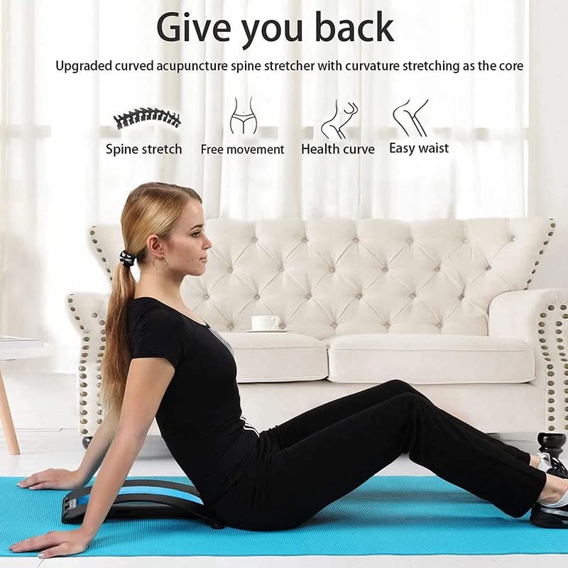 Krupasadhya back pain relief product back stretcher, spinal curve back relaxation device, multi-level lumbar region back support for lower and upper muscle pain relief, back massage for bed chair and car Krupasadhya back pain relief product back stretcher, spinal curve back relaxation device, multi-level lumbar region back support for lower and upper muscle pain relief, back massage for bed chair and car