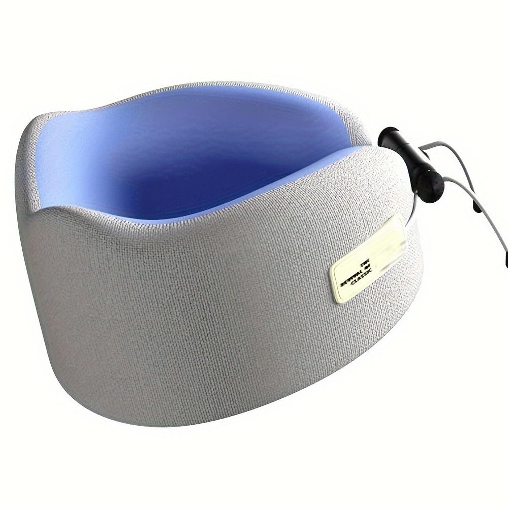 Almohada cervical de viaje de espuma viscoelástica para dormir en avión, soporte mejorado para comodidad de cabeza y cuello durante los vuelos