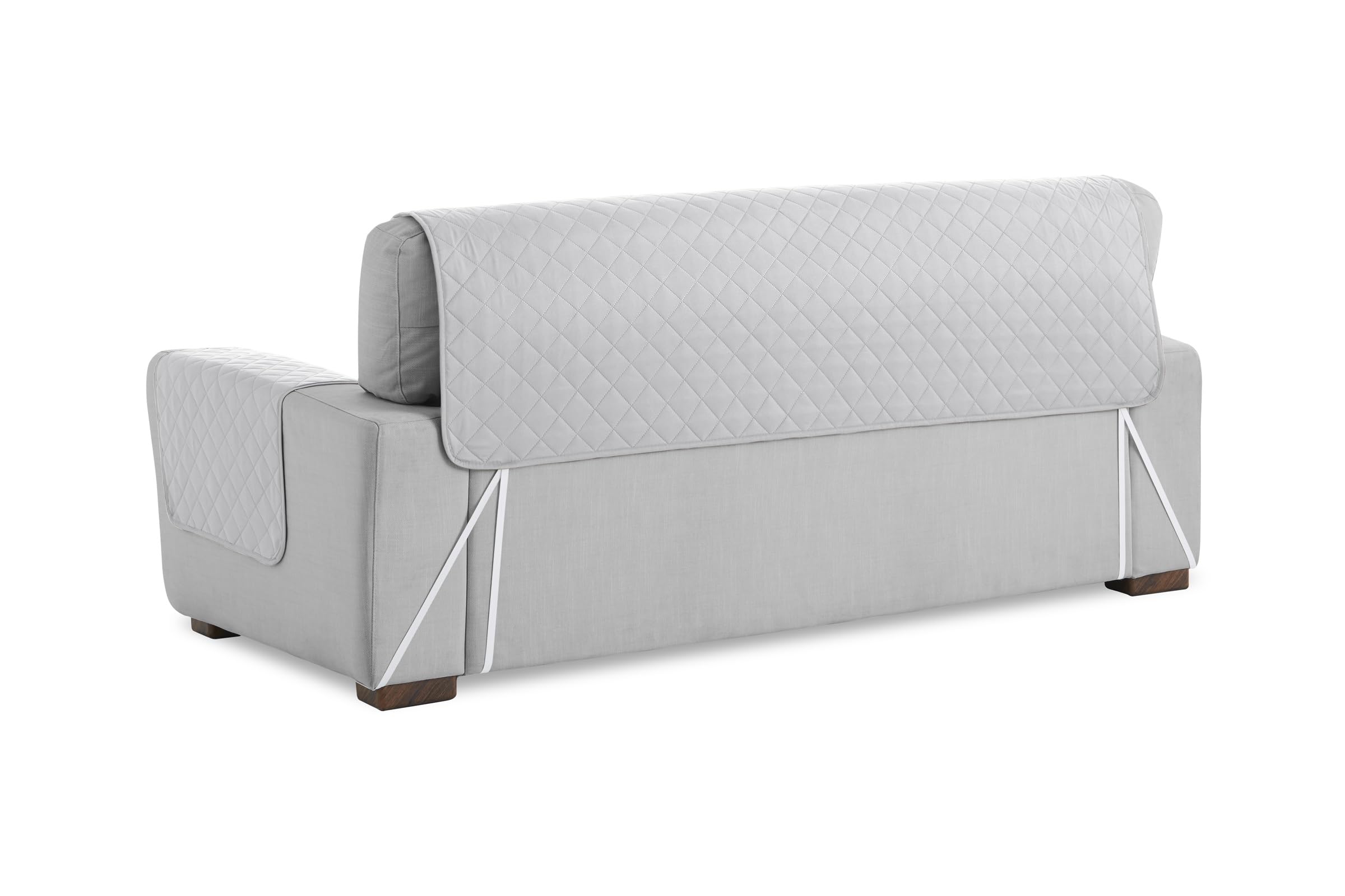 Textilhome - Salvadivano Trapuntato Copridivano Malu 3 posti Reversibile. Colore Grigio Chiaro