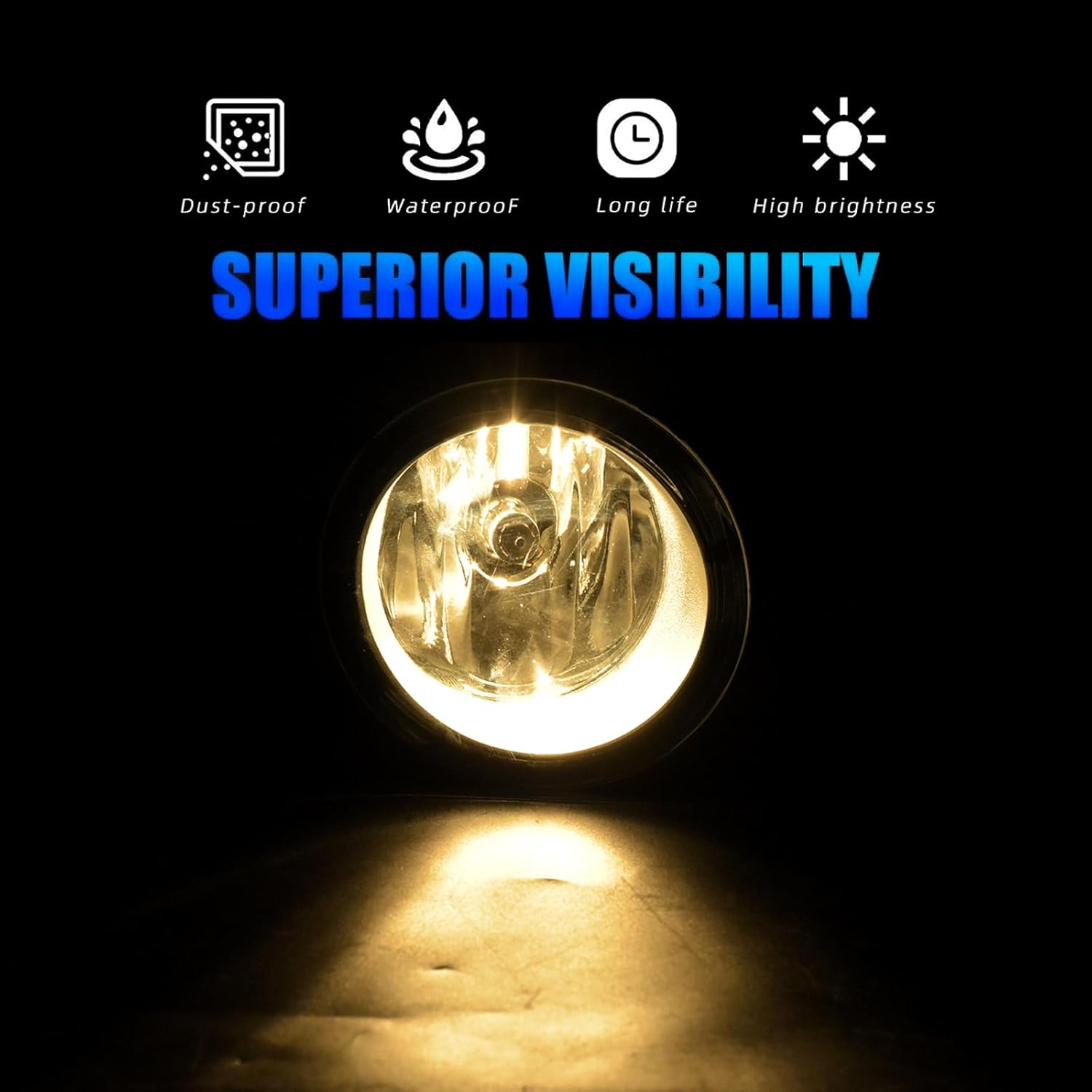 Fog Lights Compatible with 2011 2012 2013 Corolla,Bumper Driving Fog Lamp Assembly, Halogen Bulbs，OEM-Style Replacement,1 Pair