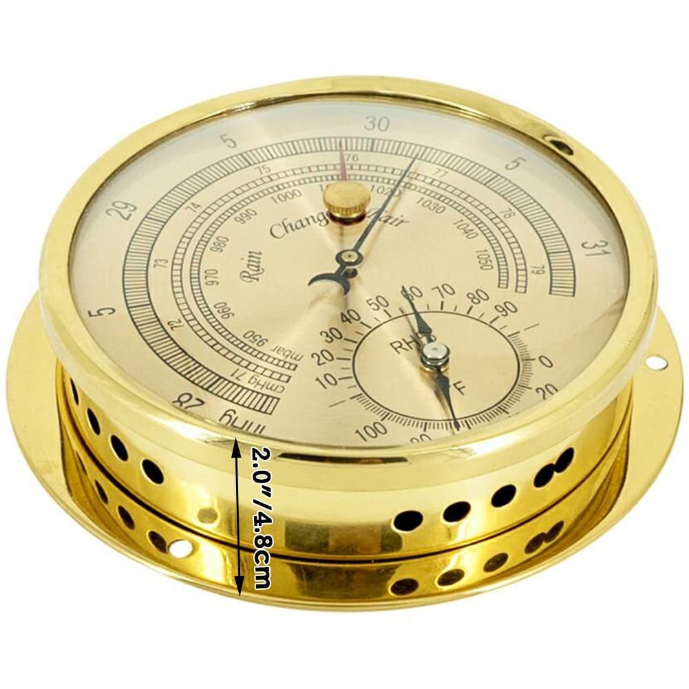Barometer, 6 Zoll/15 cm Aneroid-Barometer, 3-in-1-Gerät zur Messung von Luftfeuchtigkeit, Temperatur und Luftdruck, for Navigation Luftfahrt