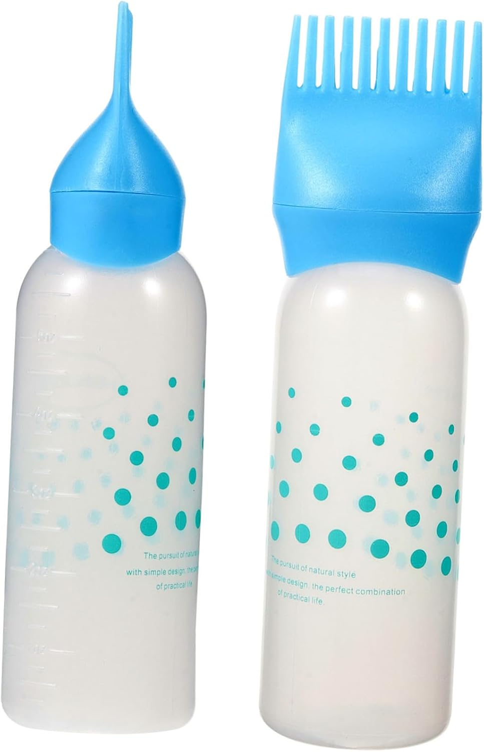 2pcs Hair Dye Applicator Bottle Graduated Scale and Root Comb Easy to Use Coloring Tool for Precise Application and Reusable Design