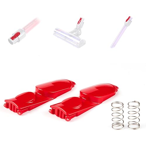2 Pack Cleaner Head Clip Latch Tab Button Replacement for Dyson V7 V8 V10 V11 V15 Vacuum Cleaner Extension Wand Clip Button, Wand Tube/Illumination Tool Button with Spring