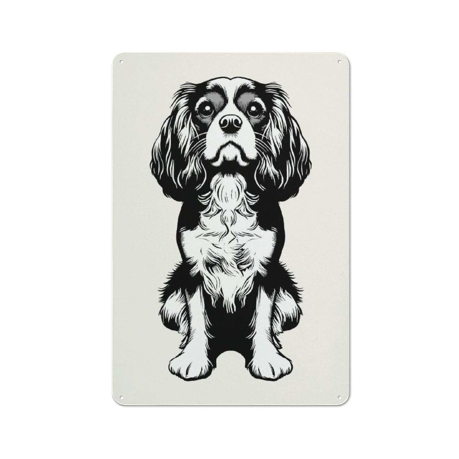 Cavalier King Charles Creative Metal Wall Decor 30x20cm, Decorative Metal Sign for Office, Study, Studio Or Hallway