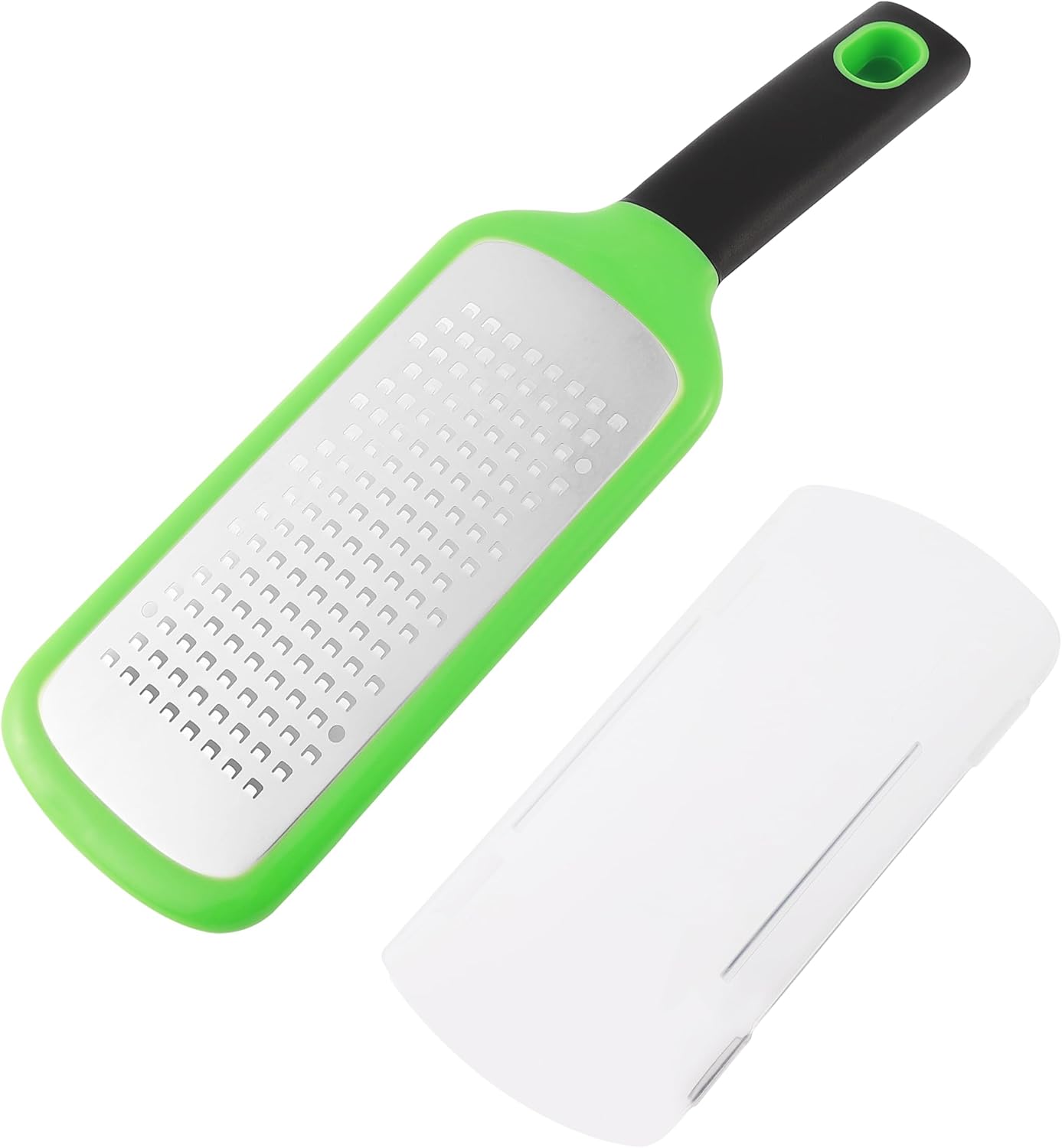 Rallador de queso de mano, pelador de cítricos de limón de acero inoxidable, rebanador plano de mano para queso, limón, chocolate y especiasagujero