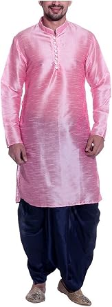 Royal Kurta Mens Silk Blend Dhoti & Kurta 40 Pink