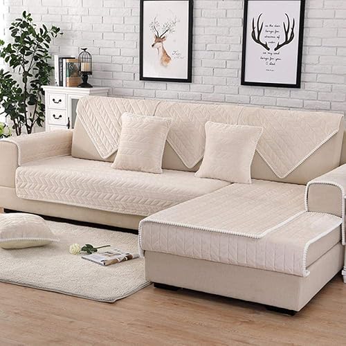 Funda de sofá de tela, funda de sofá modular para mascotas y perros, protector de muebles de sala de estar, acolchado transpirable, funda de sofá de