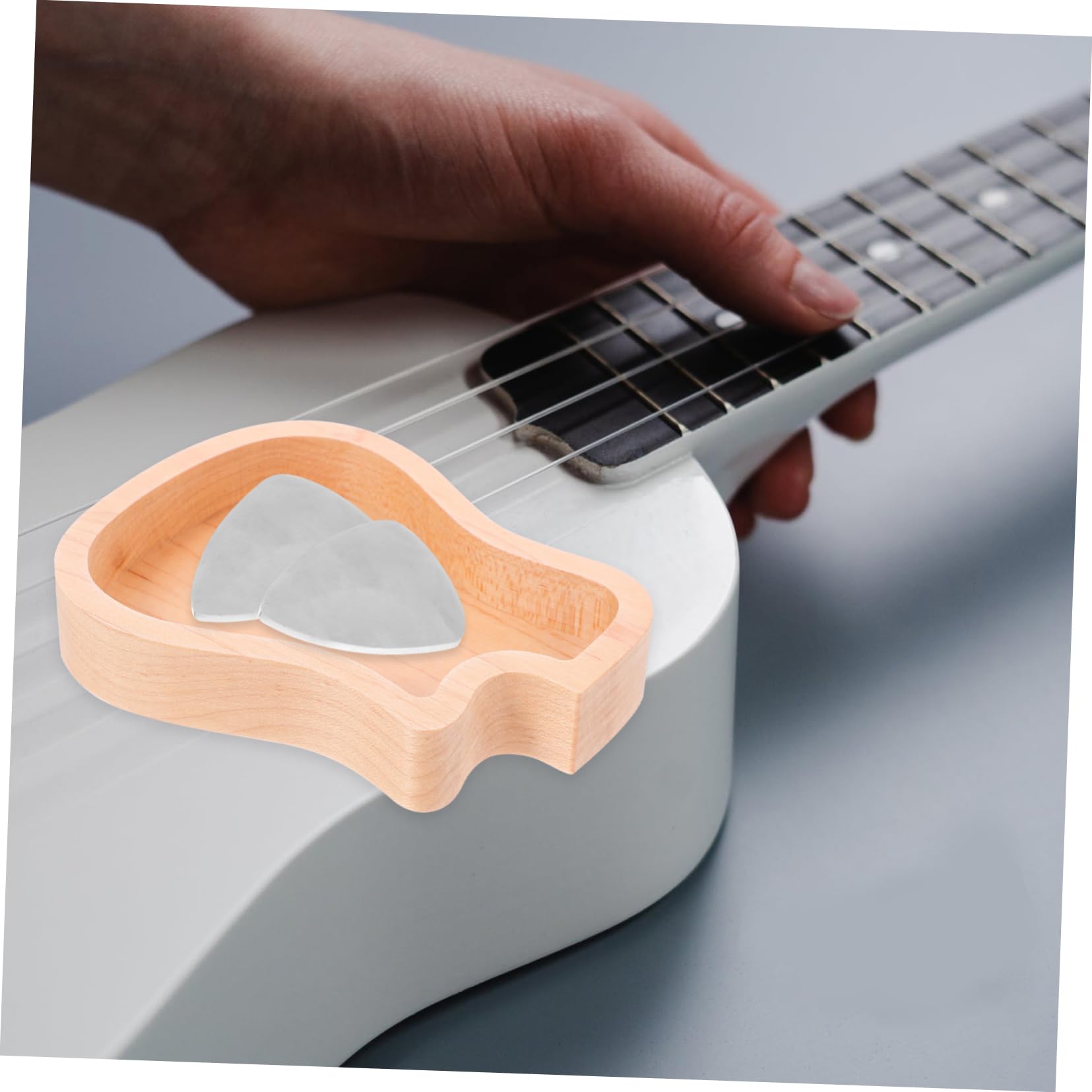 3Er-Box Aufbewahrungskoffer für Gitarren Ringhalter Schlag für Gitarrenplektrum Bass Daumenstütze Schmuckhalter Ukulele Zubehör Spielzeugzimmer wählen Container Hölzern