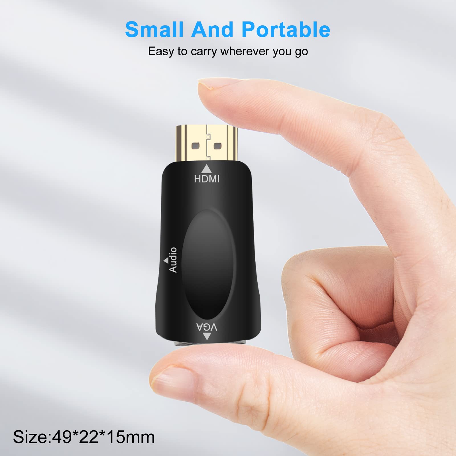 HDMI Vers VGA Adaptateur, Mâle Femelle Avec Câble Audio Jack 3,5 Mm