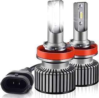 H11 LED Headlight Bulbs, 50W 10800LM H8 H9 Extremely Bright CSP Chips LED Conversion Kit, High Low Beam Headlamp Hi/Lo Beam Headlights with Cooling Fan 6000K Xenon White - 2 Pack