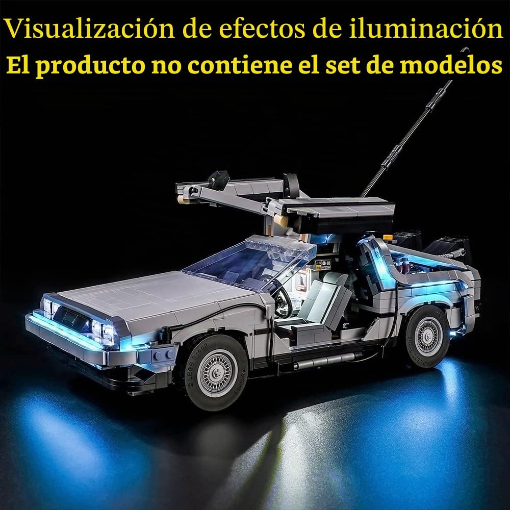 GEAMENT Kit de Luces LED Compatible con Lego Back to The Future Time Machine - Conjunto de luz por Creator 10300 (Juego Modelo no Incluido)