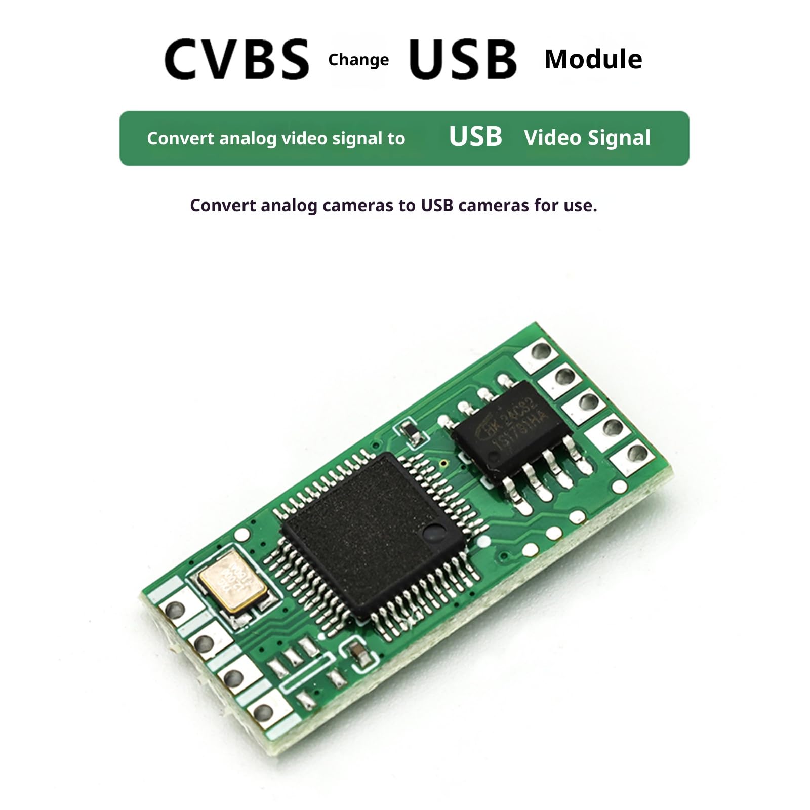 El módulo de conversión de vídeo digital CVBS analógico a USB admite la transferencia de tarjetas y la compatibilidad de software de la tarjeta CVBS
