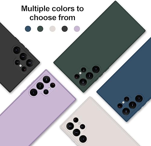 Miniatura 9 de GiiYoon Funda de silicona compatible con Samsung Galaxy S22 Ultra 5G, funda de cuerpo completo suave y sedosa al tacto con protección de cámara,