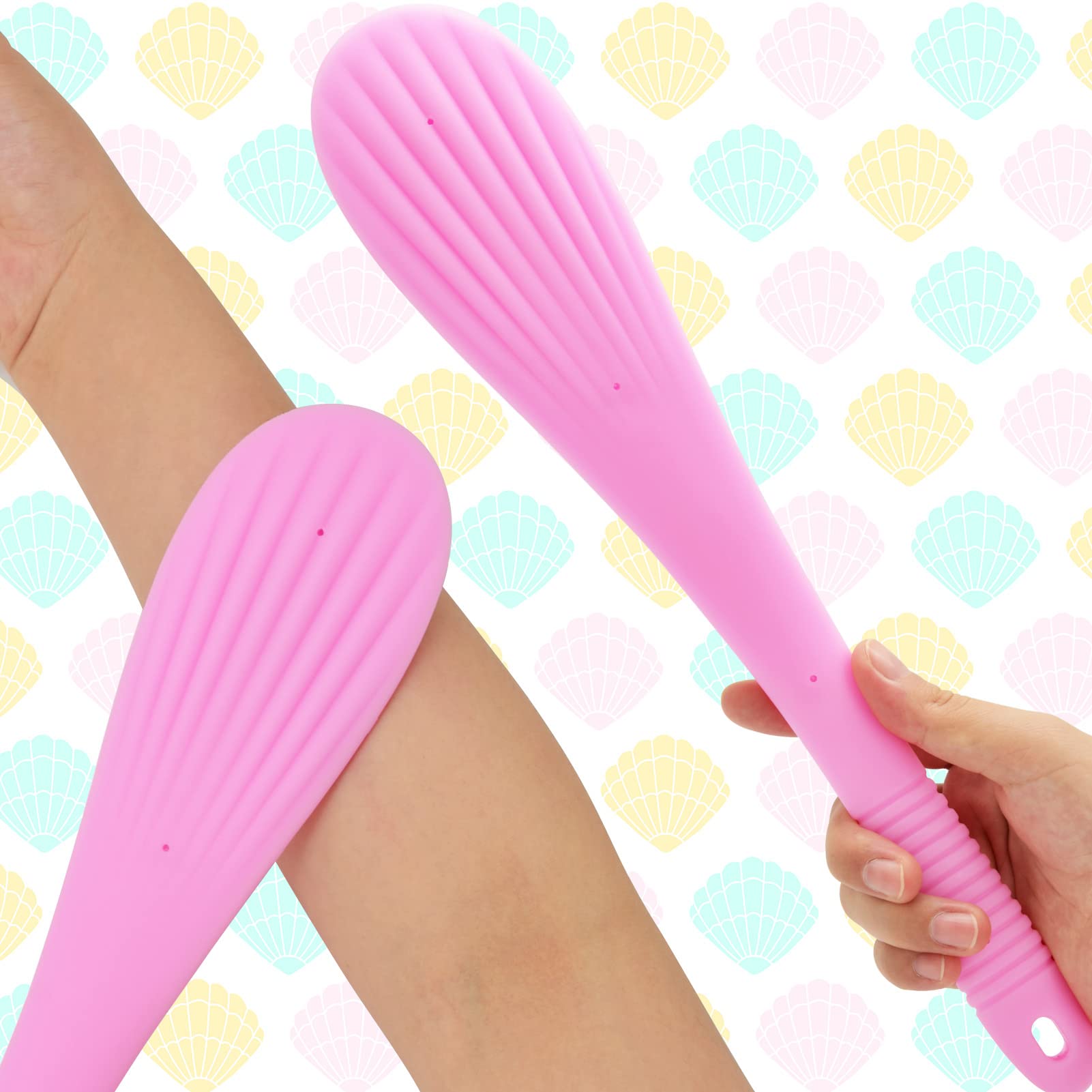 Spanking Paddle for Sex Play Rubber Shell Shaped Slapper Flexible & Firm Flirt Toy for SM Bondage Game Adult Couple for Men Women 14.17 inch TJIJP: Pink