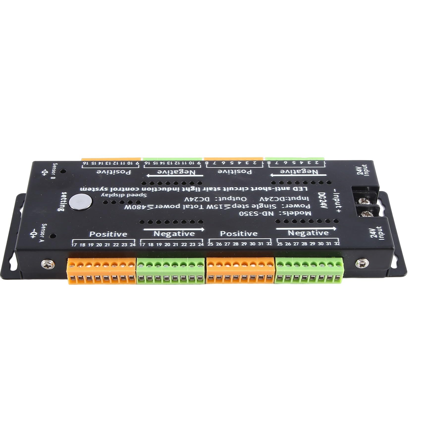 Scala LED Motion Sensor Light Controller Nero Lega di Alluminio per Indoor Motion Night Light 12V/24V