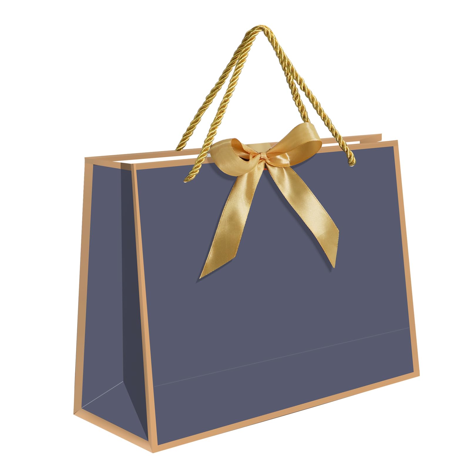 5 | 12 | 25 | 50 Pack Gift Bag with Bow Ribbon Horizontal Paper Gift Bags Bulk for Women Men,with Handles for Birthday Wedding Bridesmaid Party Favor