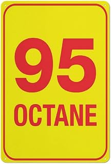 95 Octane Sign Outdoor Sign Aluminum 12"x8" UV Ink Printed for House & Business