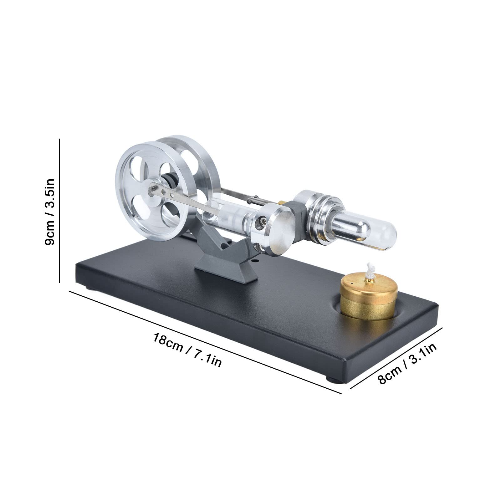 Motore Stirling Modello Didattico, Lega di Alluminio, per | Costruzione durevole, ideale per progetti di fisica, favorisce l\'apprendimento, adatta per laboratorio