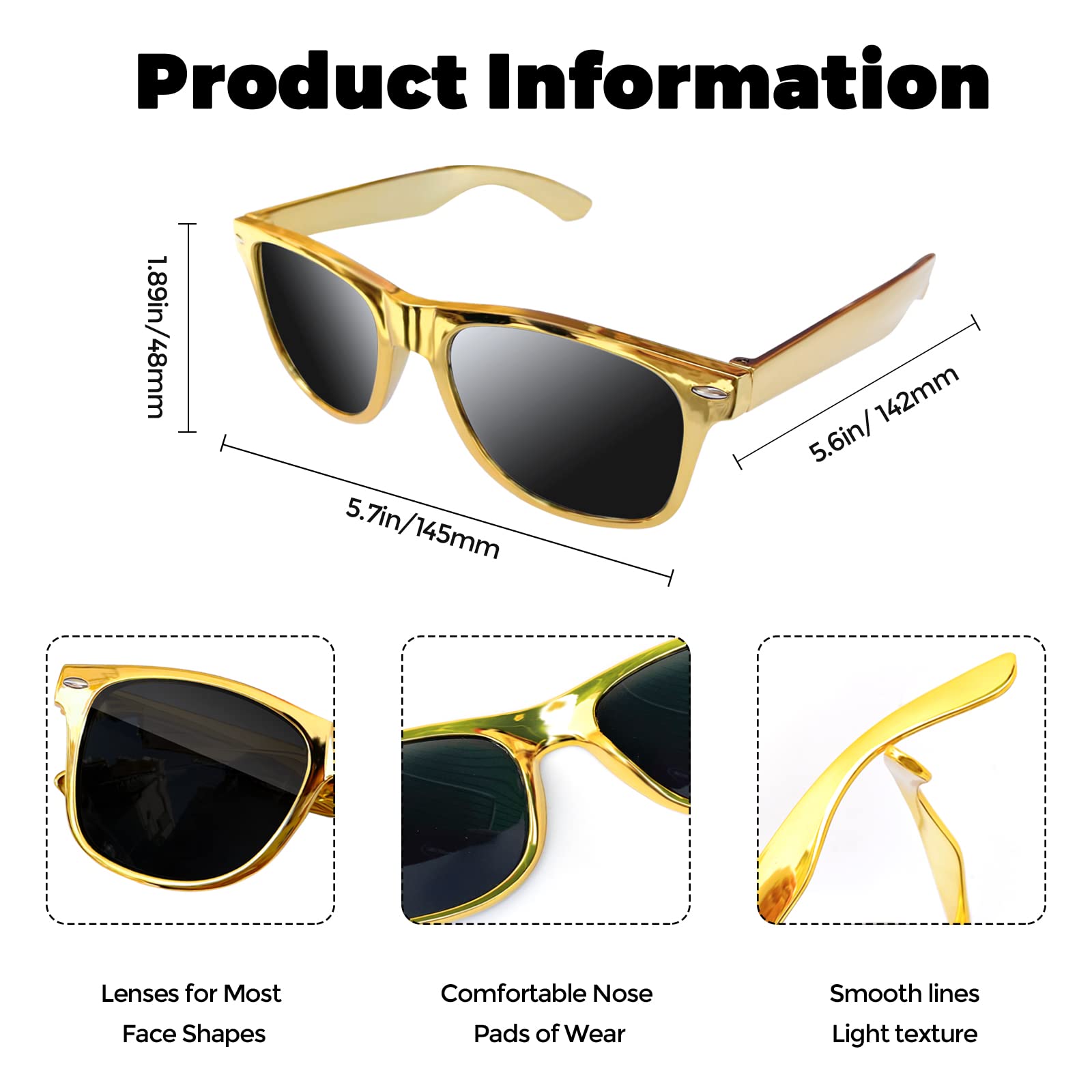 SUNOVELTIES 12 sztuk neonowych kolorów okulary przeciwsłoneczne klasyczne retro impreza upominki okulary przeciwsłoneczne dla dorosłych unisex