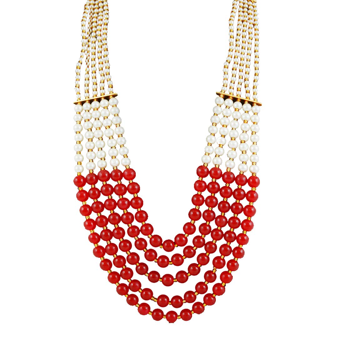 Yellow Chimes Ethnic Fashion Gold Plated Handmade Beads Long Multilayer Pearl Stylish Jewellery Necklace for Women & Girls (Red,White) (B08FWX7Q89) Amazon Price History, Amazon Price Tracker
