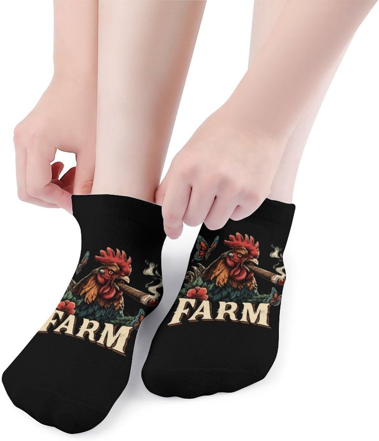 Farm Chicken Cock Socks for Men Women 5 Pairs Ankle Socks