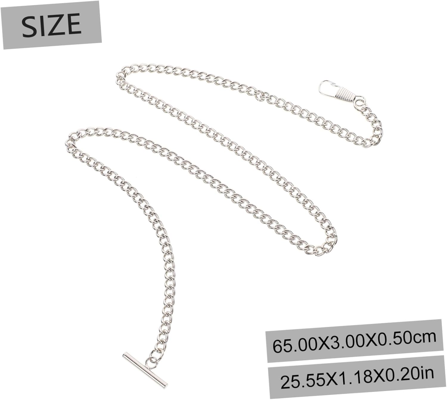 COLLBATH 2pcs Silver Pocket Watch Chains Vest Hanging Chains with Clasps Retro Design for Men Clothing Accessories