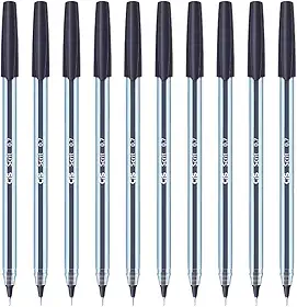 Kit 10 Canetas Esferográfica Scrit Ponta Agulha 0.7mm (Preto)