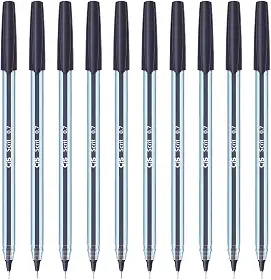 Kit 10 Canetas Esferográfica Scrit Ponta Agulha 0.7mm (Preto)