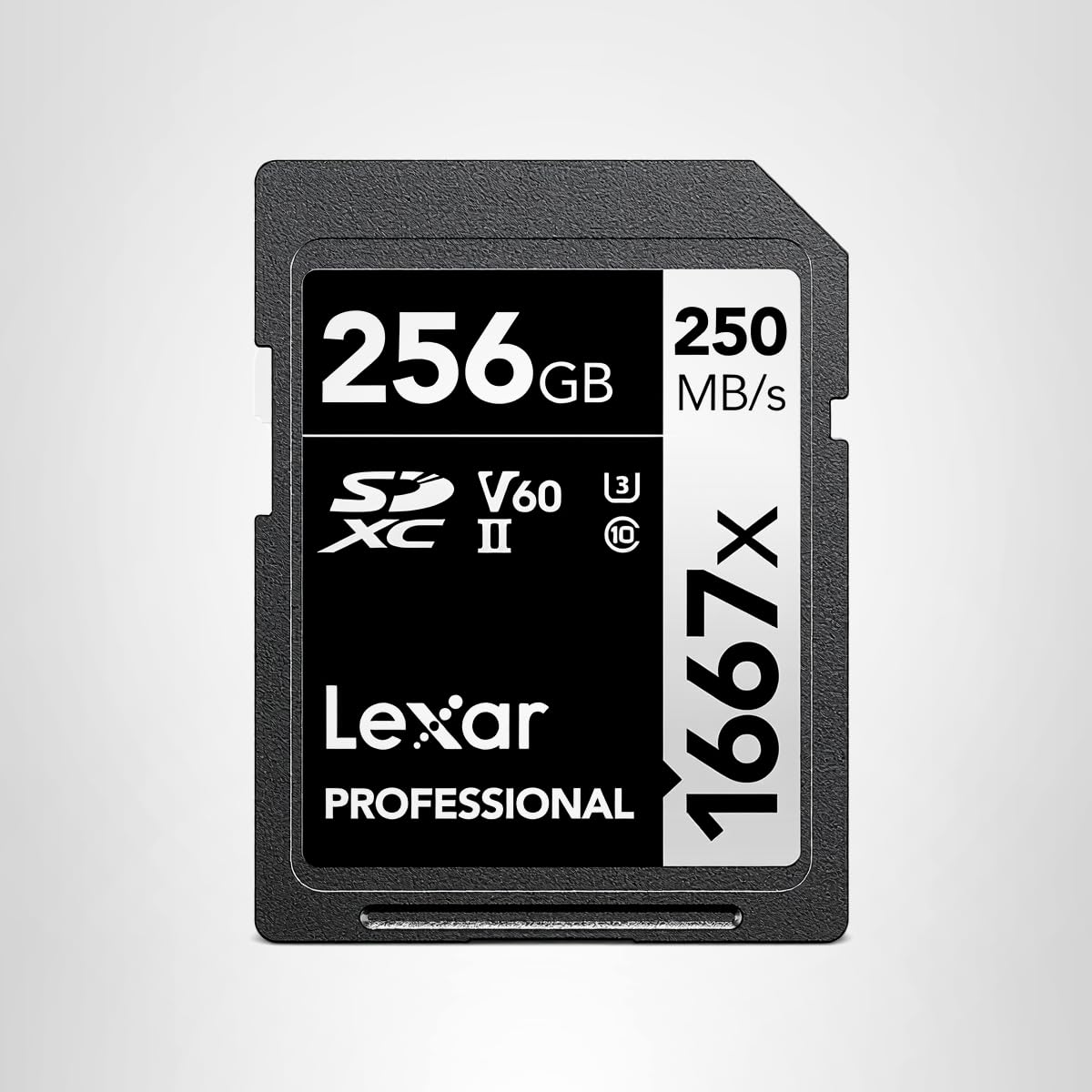Lexar 128GB (2-Pack) Professional 1667x SD Card, UHS-II, C10, U3, V60, Full HD, 4K, Up To 250MB/s Read SDXC Memory Card, for Professional Photographer, Videographer, Enthusiast (LSD128CBNA16672): Single 250MB/s 256GB