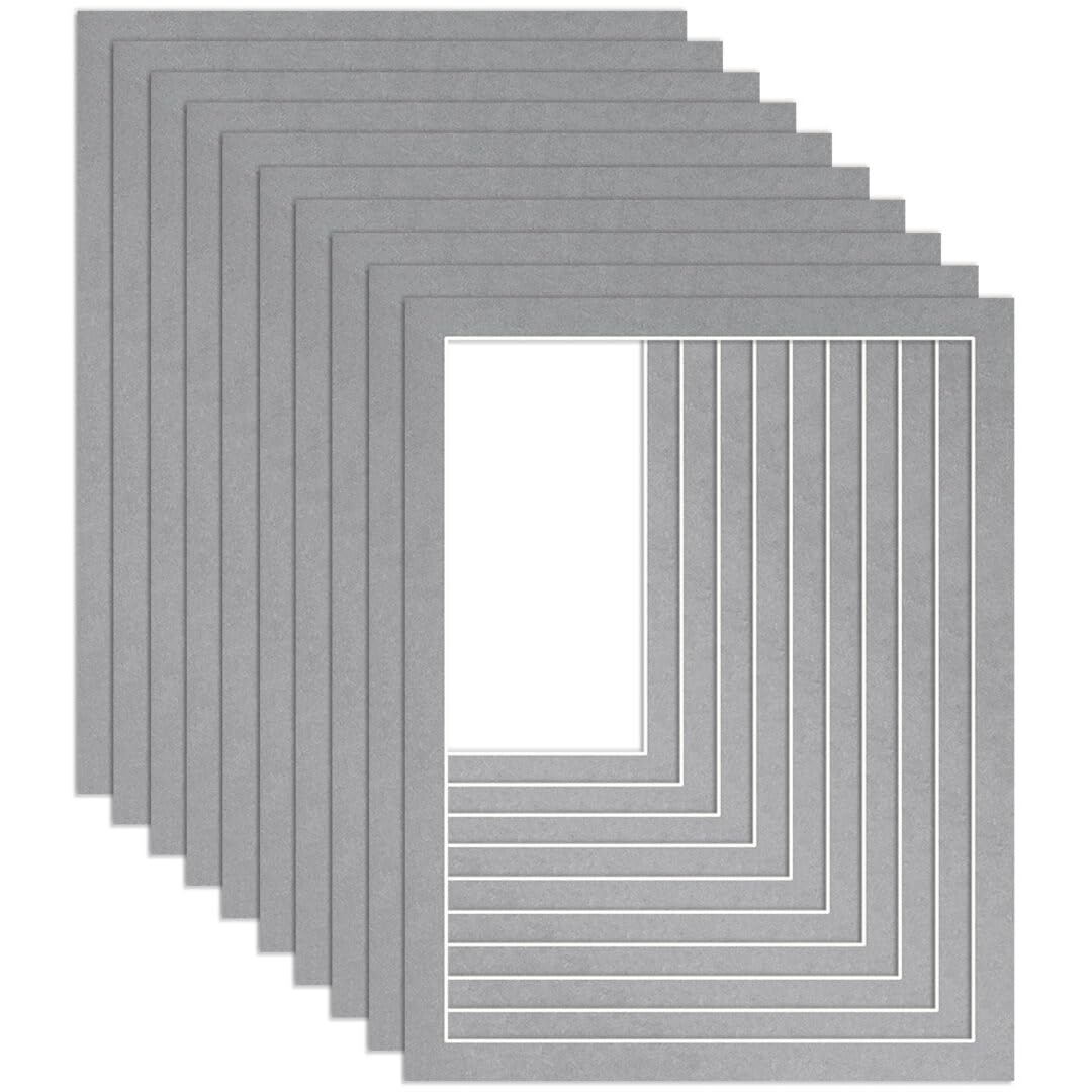 Procut Global 90x70cm Silver Picture Mounts to Fit 80x60cm Aperture - Precision Cut Cardboard Photo Mount - Ideal for Frames, Prints, Artwork & Certificates - Sizes & Colours Available - 10 Pack โ image 1