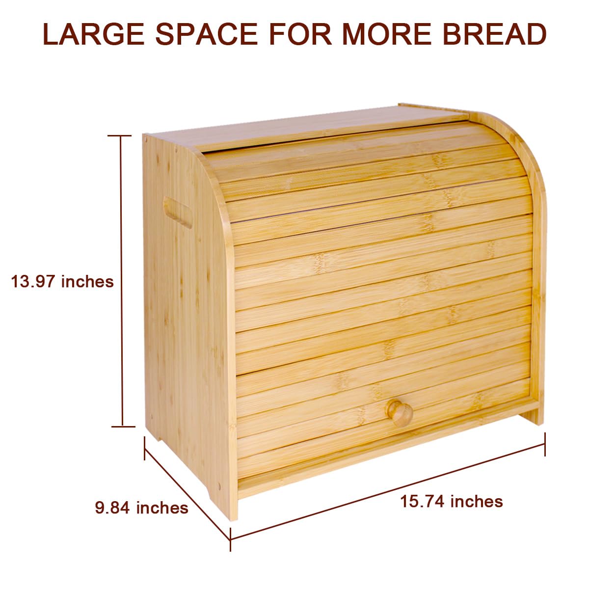 Caja de pan de bambú de doble capa para encimera de cocina, caja de pan de doble capa, contenedor de almacenamiento de capacidad extragrande, caja de pan de granja