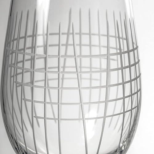 Miniatura 3 de Rolf Glass - Matchstick - Copas de vino multiusos de 18 onzas - Juego de 2 vasos sin plomo - Copas de vino grandes grabadas - Fabricado en los