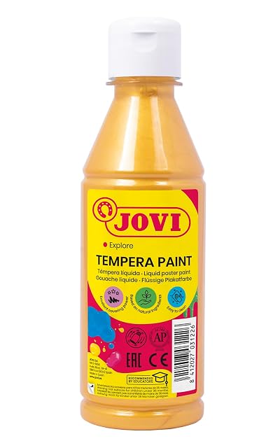Jovi - Témpera líquida, Botella de 250ml, Color Oro, Formato Escolar