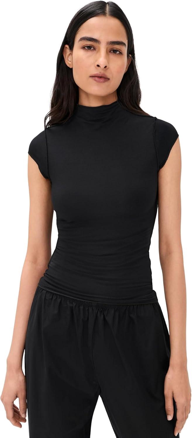 Reese Mock Neck Top - Electric Yellow