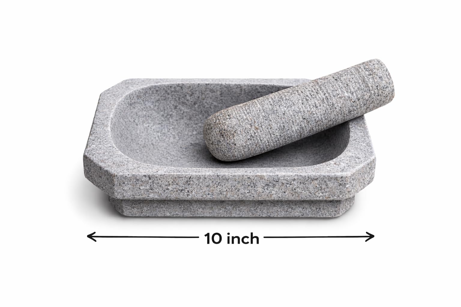 EZAHK Kalvam Stone Mortar and Pestle Set(10 inch, Big Size) Masher, Khalbatta, Kharal, Musal for Kitchen, Home, Herbs and Spices 2