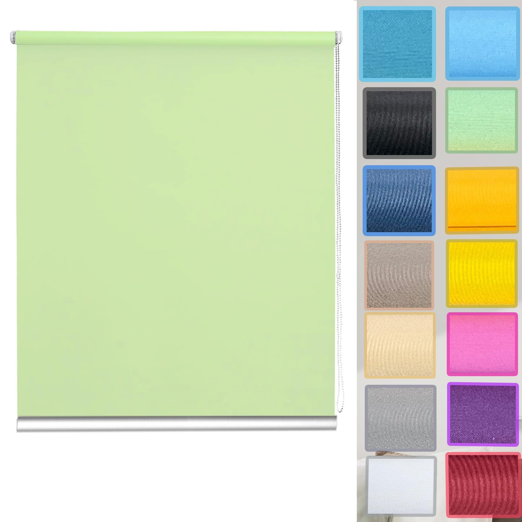 Sleeptight Portable Blackout Blind 100 x 210 cm Thermal Insulated,UV Protection, Portable Sunshade Privacy Screen, with Beaded Chain Portable Use Travel and Bedroom, Green — image 1